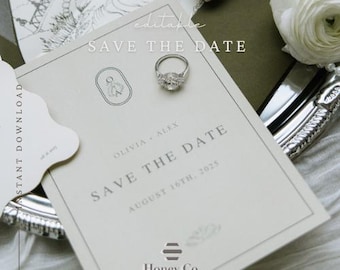 Save the Date Template | Editable Canva Card | Printable Wedding Announcement | Digital Download