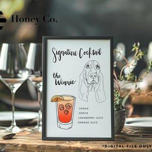 Digital Custom Cocktail Pet Illustration