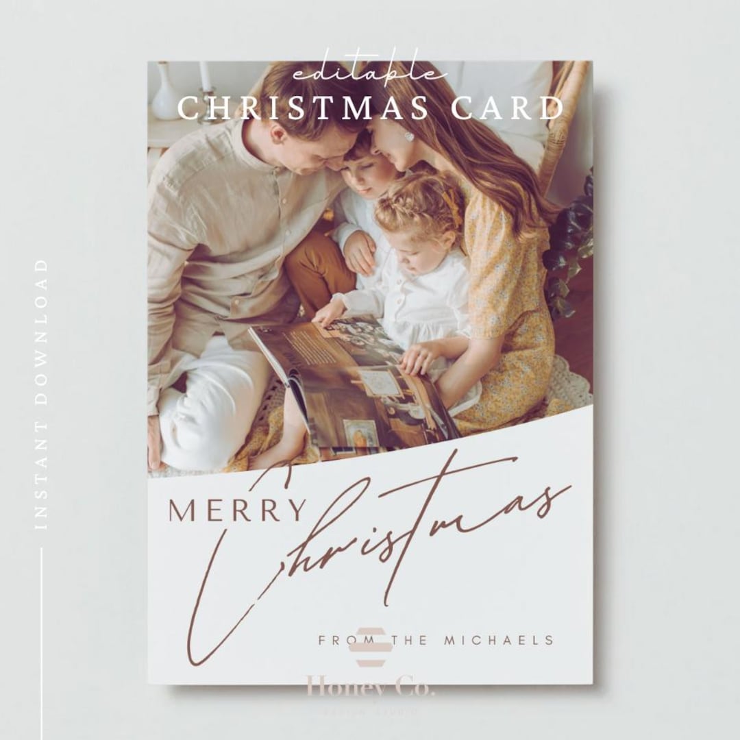 Editable Christmas Card Template | Canva Holiday Card (digital Download ...