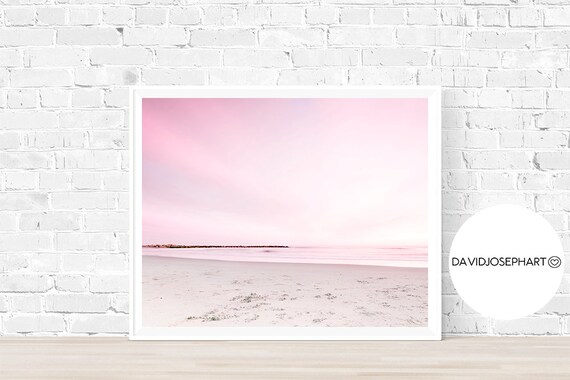 Pink Beach, Pink Sunset Print, Pink Beach Wall Art, Landscape Wall Art, Beach Decor, Pink Print, Ocean Print, Sea Print, Pink Decor
