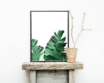 Banana Leaf Print, Banana Leaves Decor, Palm Leaf Print, Tropical Wall Art, Botanical Print, Scandinavian Print, Modern Print