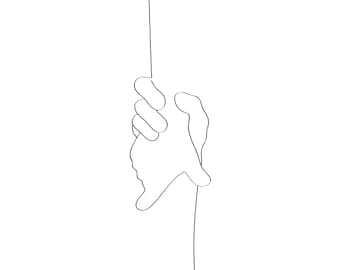 Holding Hands SVG Line Art, Vector SVG, Hands SVG, Line Drawing Svg, Haak Svg, Breien Svg, Svg-bestand voor Cricut, Color Line Art