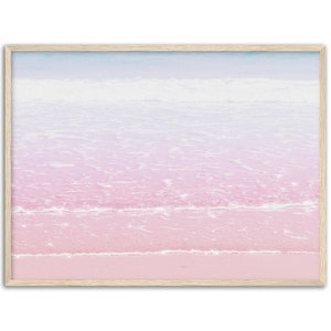 Póster enmarcado de playa rosa, impresión de puesta de sol rosa, arte de pared de playa rosa, arte de pared de paisaje, decoración de playa, impresión rosa, impresión de océano, impresión de mar