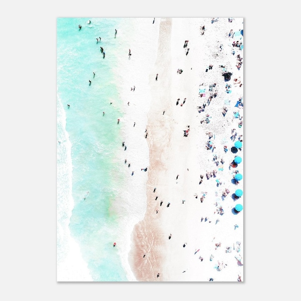 Aerial Beach UNFRAMED Print Pastel Beach Wall Art Turquoise Ocean Poster White Sand Beach Wall Art Coastal Print Waves Wall Art Sea Sand