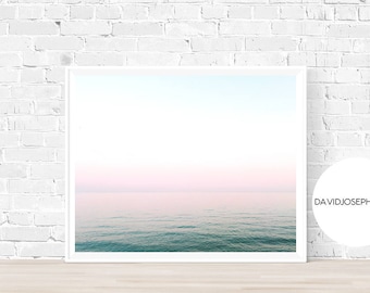 Beach Sunset Print, Pink Beach Print, Pink Sunset Print, Ocean Print, Sea Print, Sea Sunset Poster, Digital Download, Sea Wall Art