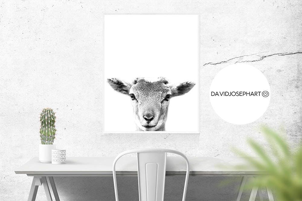 Goat Print Goat Wall Art Goat Printable Modern Minimalist Etsy