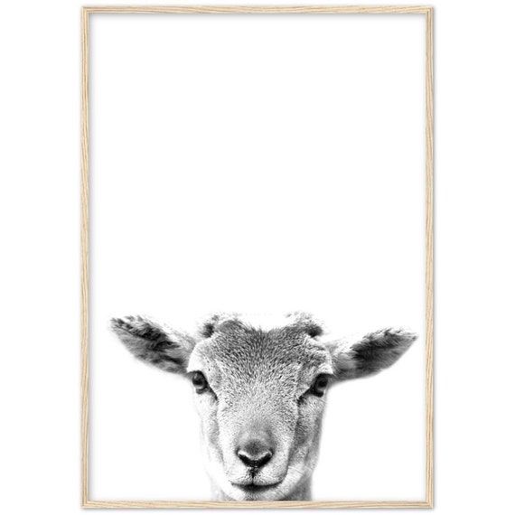 Goat Print With a Frame Goat Wall Art Goat Printable Modern Etsy