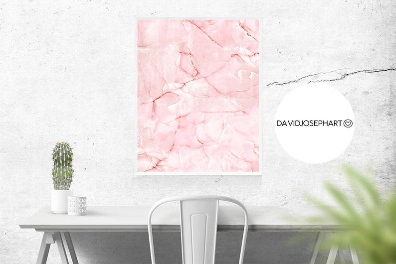 Pink Wall Art Pink Poster Marble Print Marble Wall Art Etsy