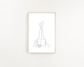 Woman Reading Book Line Art, Love Print, Love Line Art, Woman Reading Print, Feminine Poster, Digital Download, Woman Poster, One Line Art