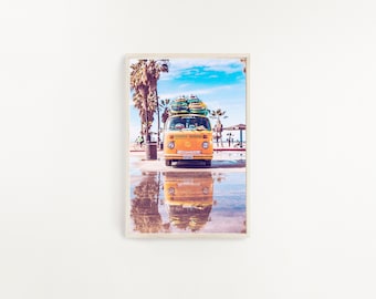 Retro Van Print, Digital Download, Old Car Print, Volkswagen Print, Beach Print, California Print, Boys Print, Modern Wall Art