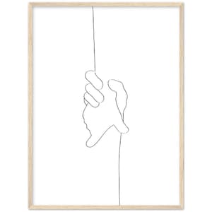Holding Hands Framed Line Drawing, Love Print, Line Drawing, Hand Drawn Art, Hands Drawing, Digital Download, Wall Art, Home Decor