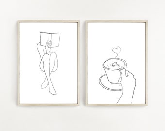 Woman Reading One Line Art, Coffee Line Art, Tea Line Art, Single Line Art, Female Line Art, Woman With Book, Woman Line Drawing