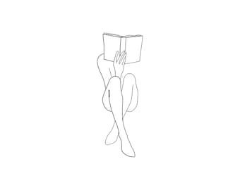 Woman Reading SVG Line Art, Vector SVG, Female SVG, Line Drawing Svg, Crochet Svg, Knitting Svg, Svg File For Cricut, Color Line Art
