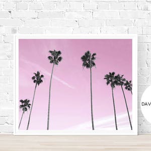 Palm Tree Print, Tropical Wall Art, California Print, Florida Decor, Malibu Print, Pink Sky Print, Beach Print, Palm Wall Art, Palm Decor