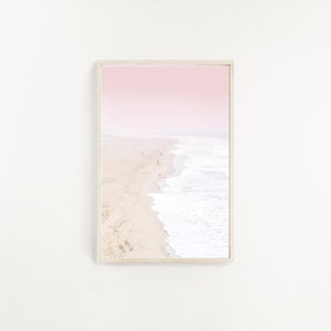 Aerial Beach Print, Pink Beach Print, Pastel Wall Art, Digital Download, Bedroom Decor, Pastel Prints Set, Coastal Wall Art, Bathroom Print