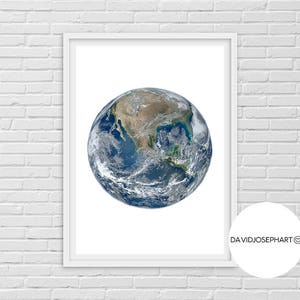 Earth Print, Planet Print, Earth Wall Art, Earth Photo, Universe Print, America Print, Modern Print, Digital Download, Earth Poster