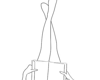 Vrouw leest SVG Line Art, Vector SVG, Vrouwelijke SVG, Lijntekening Svg, Haak Svg, Breien Svg, Svg-bestand voor Cricut, Color Line Art