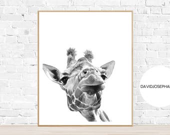 Giraffe Print, African Animal Print, Nursery Decor, Home Decor, Modern Wall Art, Minimalist Poster, Black and White, Digital Download