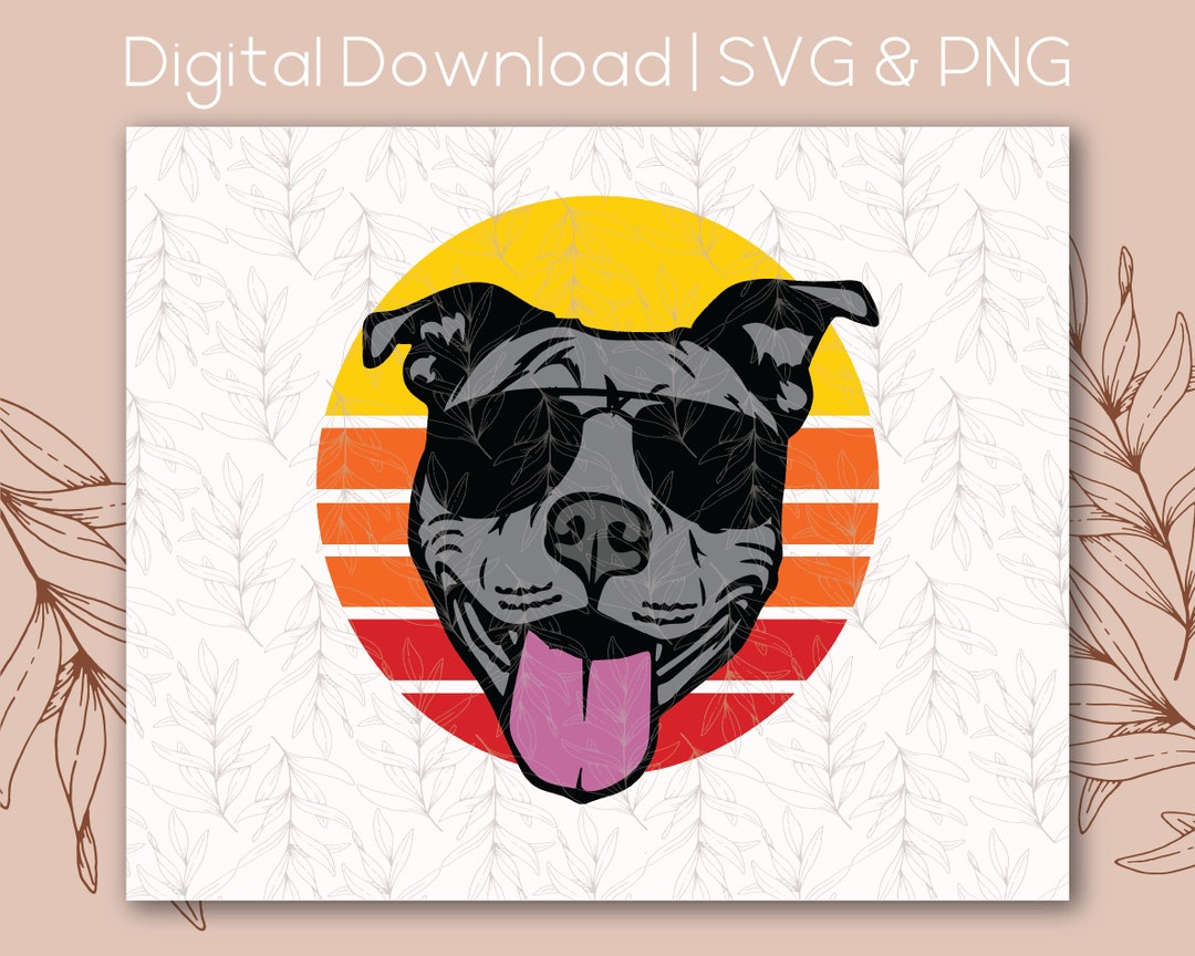 Pitbull Dog Puppy Shades Sunglasses Happy Sun | SVG PNG | Digital ...