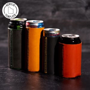 Can Cooler Leather Pattern Crafting, Leather Craft, Leatherworking Drink Holder Leather Pattern, Cup Cozy, Beer Coozie Leather Patterns