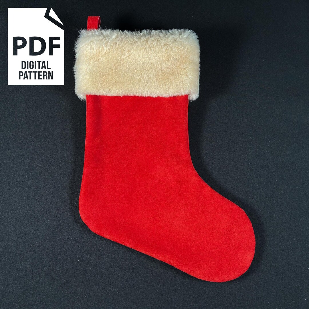 Christmas Stocking Pattern, Sewing Pattern, Leather Pattern, DIY ...