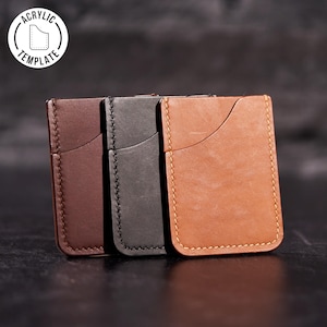 Acryl Vorlage, Minimalistische Leder Geldbörse, Muster, Anfänger DIY Projekt, Lederarbeiten, Leathercraft