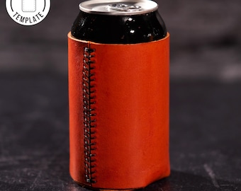 Acrylic Template, 12oz Can Cooler Leather Pattern, Leather Craft, Drink Holder Leather Pattern, Cup Cozy, Beer, Cool Leather Patterns