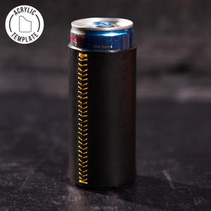 Acrylic Template, 8.4oz Can Cooler, Leather Craft, Leatherworking Drink Holder Leather Pattern, Cup Cozy, Beer Coozie Leather Pattern