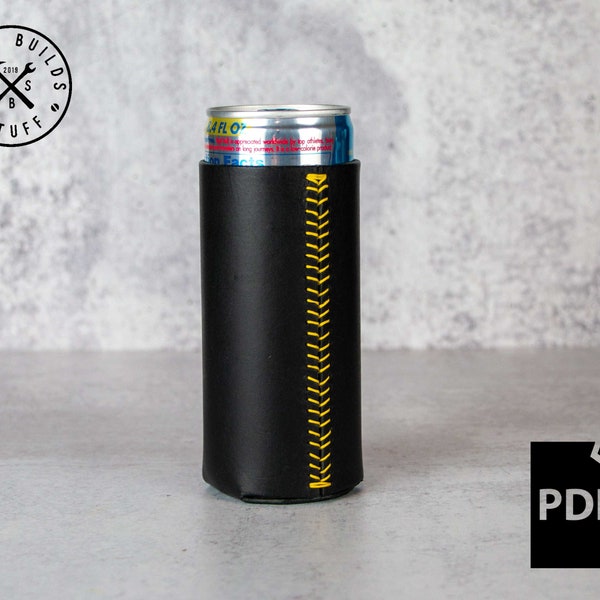 8.4oz Leather Slim Can Cooler, Coozie Sleeve, Pattern, PDF Digital Download, Beginner DIY Project, Leather Work, Leathercraft