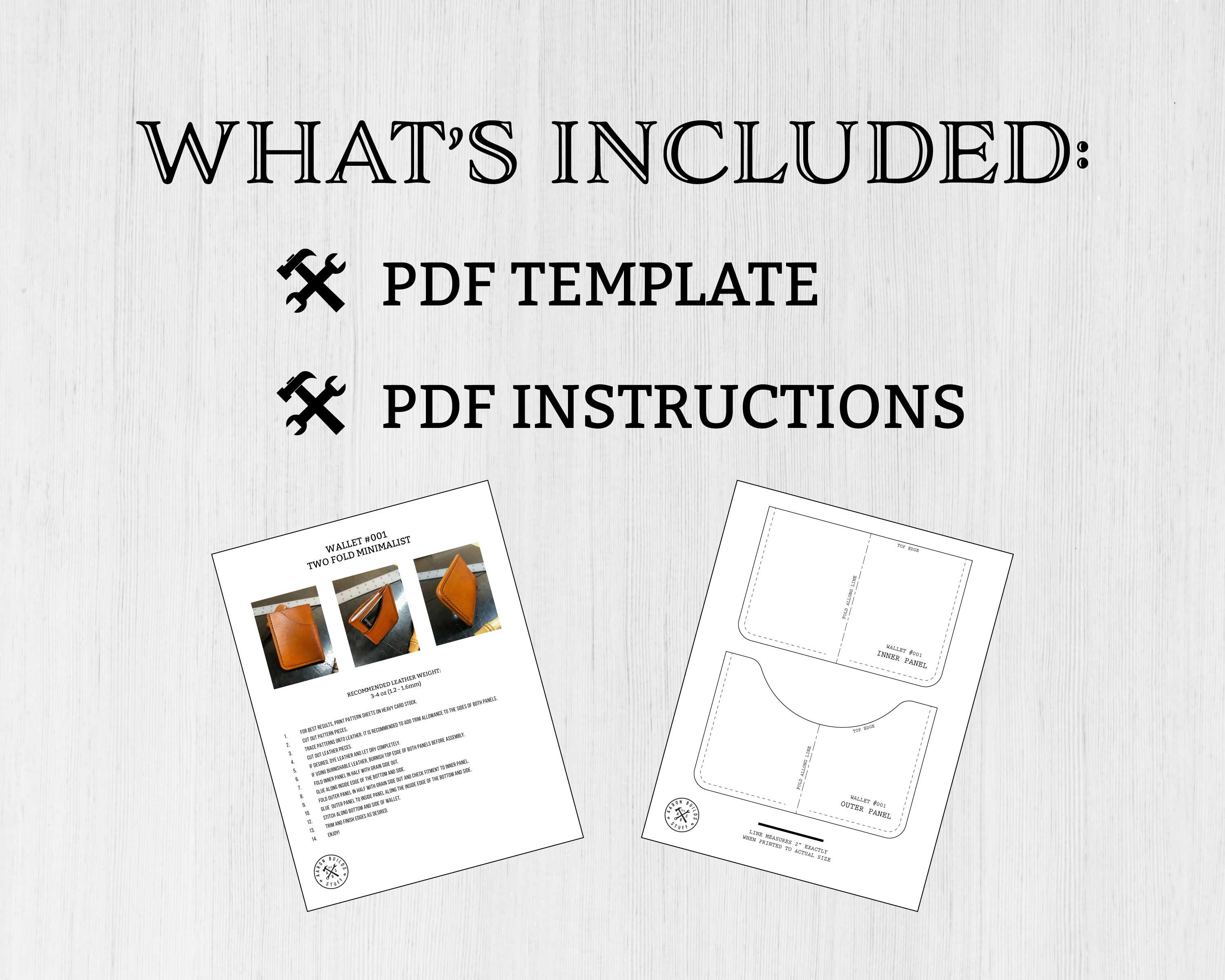 Simple Leather Minimalist Wallet Pattern, PDF Digital Download ...
