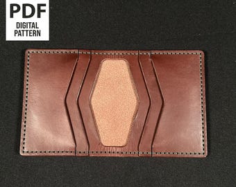 Leder Brieftasche Muster, Leder Muster PDF, Lederbearbeitung, Leder Vorlage, Bifold Brieftasche PDF, Herren Brieftasche Muster, Brieftasche Vorlage
