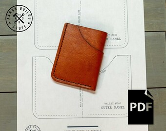Leder Minimalist Brieftasche Muster, PDF Digital Download, Anfänger DIY Projekt, Lederarbeiten, Lederhandwerk