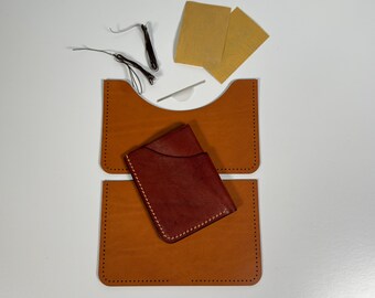 DIY-Brieftaschen-Muster, Leder-Bastelset, Herren-Geldbörsen-PDF-Muster, Leder-Vorlagen-DIY-Kit, minimalistisches Portemonnaie-PDF, Echtleder-Kit