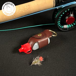 Acrylic Template, Leather Fly Fishing Floatant Keychain, Leather Acrylic Pattern, Beginner DIY Project, Leather Work, Leathercraft