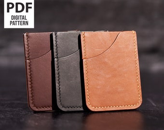Leather Wallet Pattern, Leather Pattern PDF, Leather Working, Leather Template, Minimalist Wallet PDF, Mens Wallet Patterns, Wallet Template