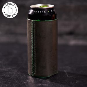 Acrylic Template, 16oz Can Cooler Leather Pattern, Leather Craft, Drink Holder Leather Pattern, Cup Cozy, Beer Coozie Leather Patterns