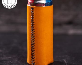 Acrylic Template, 12oz Tall Can Cooler Leather Pattern Craft, Leather Craft, Drink Holder Leather Pattern, Cup Cozy, Beer Cooler Leather