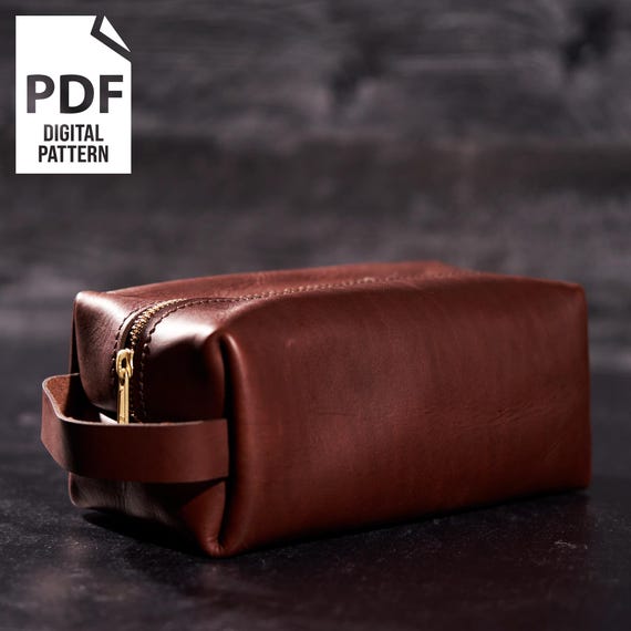 Patrón de neceser de cuero, patrón de cuero en PDF, trabajo en