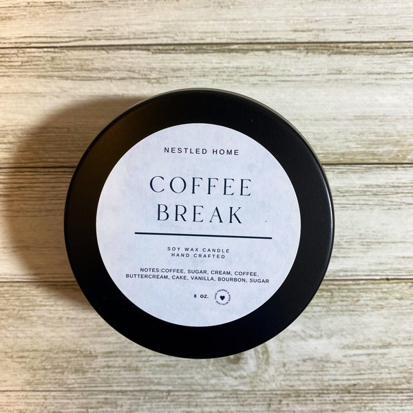 Coffee Break | Vanilla Coffee Soy Candle| 100% Soy Candle | Non Toxic Candle