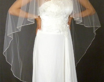 Sparkling Silver Beaded Veil - Waltz Length Bridal Veil