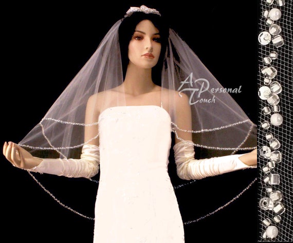 Clear Crystal and Pearl Cascade Bridal Veil - Ivory il_fullxfull.6952196594_g2qw.jpg main image 4