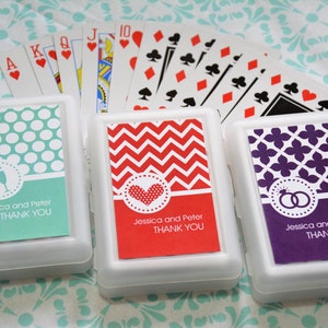 34 Designs 22 Colors Mod Theme Personalized Playing Cards Wedding Favor Bridal Shower Anniversary Favor Thank You Gift Party Favor image 1