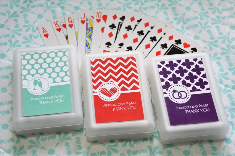 34 Designs 22 Colors Mod Theme Personalized Playing Cards Wedding Favor Bridal Shower Anniversary Favor Thank You Gift Party Favor image 1