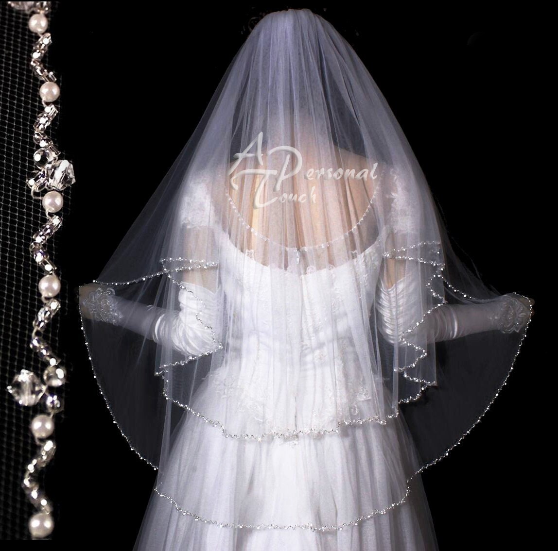 Fingertip Length Cascade Wings, Double Layer Bridal Wedding  display picture 2