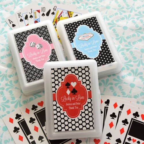 22 Colors! - 25+ Las Vegas Theme Personalized Playing Cards - Poker Gift - Personalized Wedding Favor - Groomsmen Gift, Bachelor Party Favor main image 2