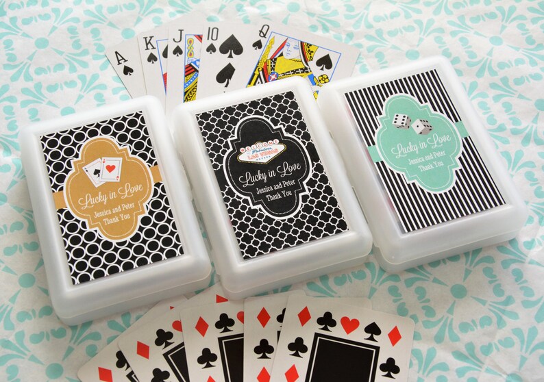 22 Colors! - 25+ Las Vegas Theme Personalized Playing Cards - Poker Gift - Personalized Wedding Favor - Groomsmen Gift, Bachelor Party Favor