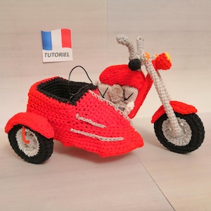 MOTO SIDE-CAR - pattern - in French - crochet and knitting