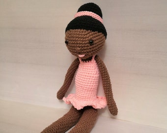 POUPEE NOIRE BALLERINE danseuse tutu -  Tutoriel crochet  -  pattern - modèle – patron -  français - tuto