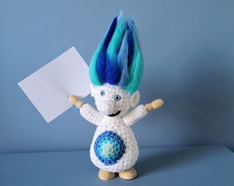 Tutorial - BLUE WHITE TROLL - AMIGURUMI - pattern - model - pattern - In French - tutorial - crochet
