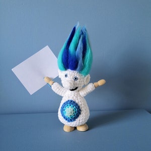 Tutorial - BLUE WHITE TROLL - AMIGURUMI - pattern - model - pattern - In French - tutorial - crochet
